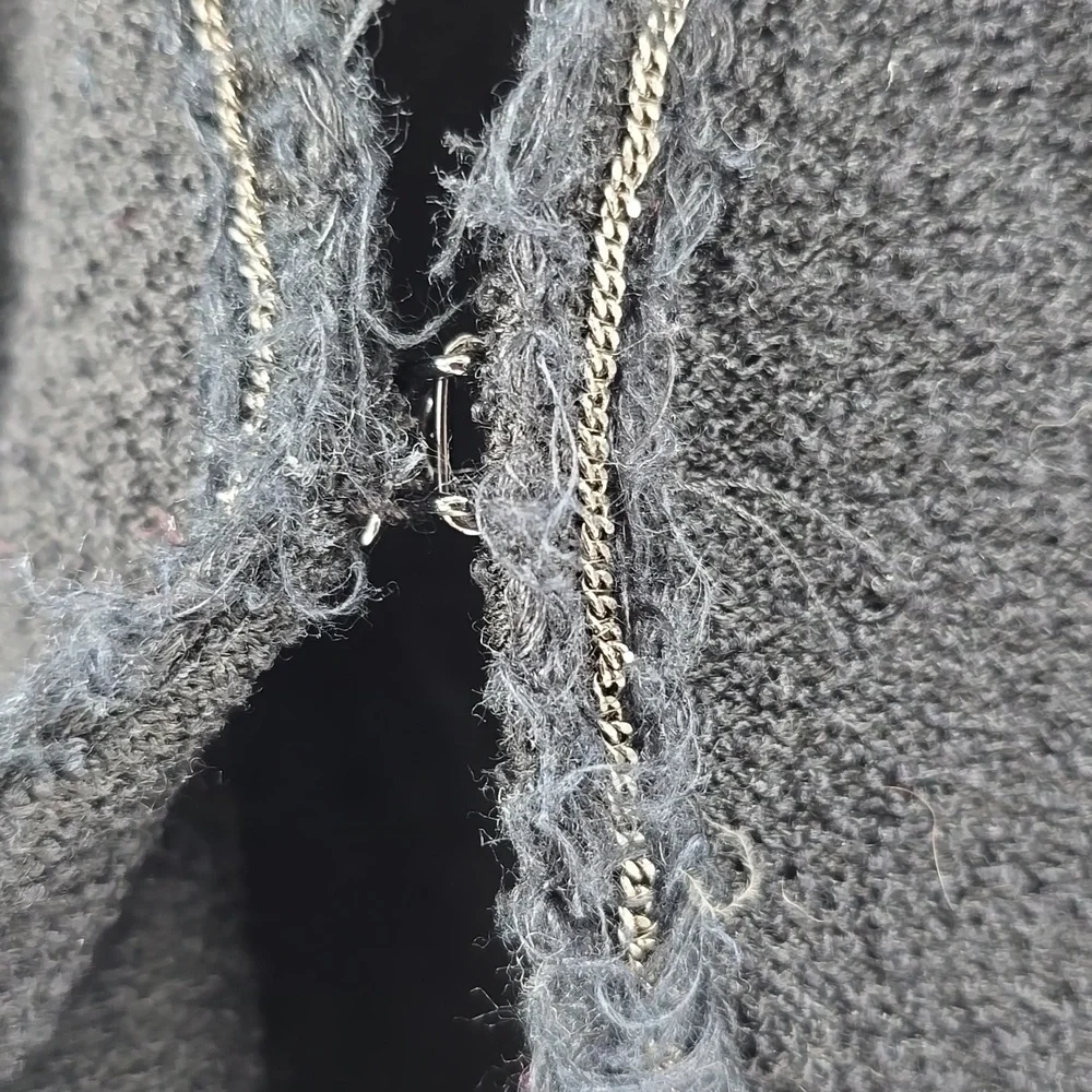 St John Collection Black Frayed Edge Jacket - Picture 3 of 7
